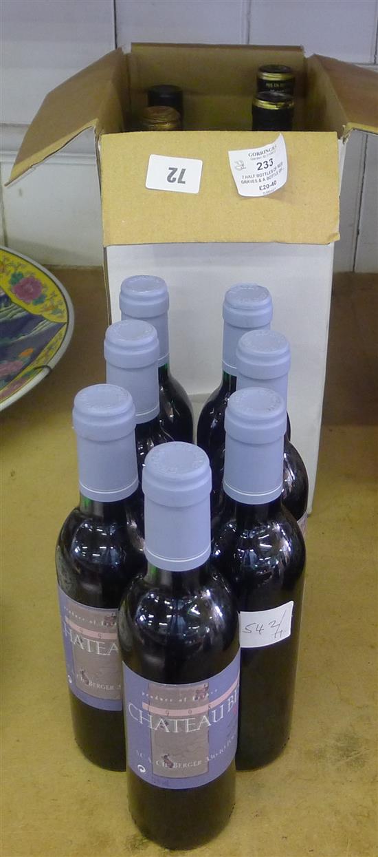 7 half bottles of Red Graves, 4 bottles 1974 claret & 2 others(-)